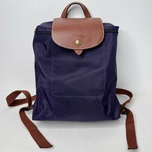 Longchamp le pliage marine navy nylon & leather backpack foldable bag 1699089645